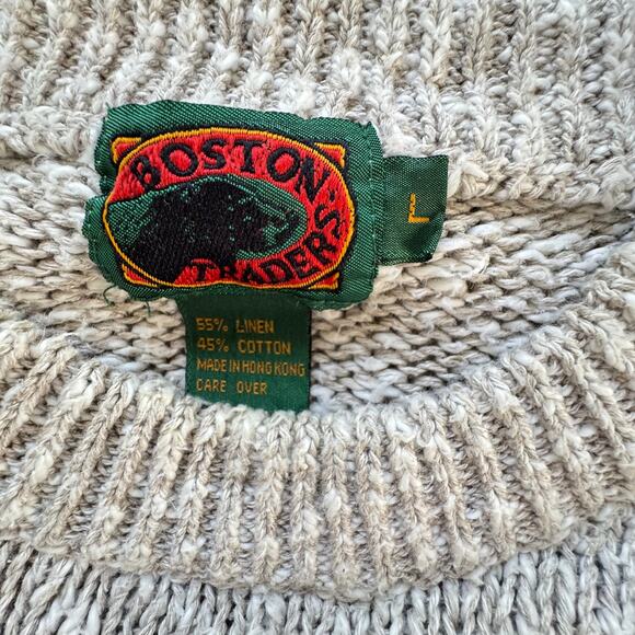 Vintage Boston Traders Linen Cotton Fisherman Pullover Knit Sweater Women's L - Picture 6 of 7